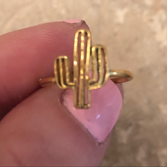 Gold cactus rings-adjustable size - Picture 2 of 4